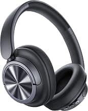 Hybrid Active Noise Cancelling Headphones 120H Playtime Wireless Headphones Bluetooth 6.0 Over Ear Headphones with 6 ENC HD Call Mic, Hi-Res 360° Spatial Audio ANC Headphone for Travel Workout Black