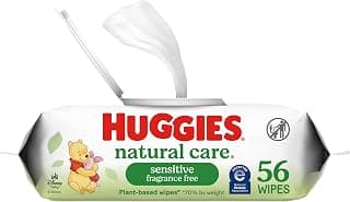 Huggies Natural Care Sensitive Baby Wipes, Unscented, 1 Pack, 56 Wipes