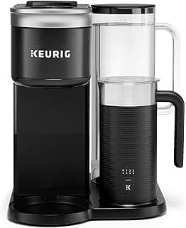 Keurig K-Café SMART Single Serve Coffee Maker with WiFi Compatibility, Latte and Cappuccino Machine with Built-In Frother, 6 Brew Sizes, Black | WIFI Brewid Smart Brewing, Built-in Milk Frother for Lattes and Cappuccinos, 6 Brew Sizes, K-Cup Pod Compatible