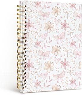 MOFUYU Wildflower Spiral Notebook for Girls,Journals for Women