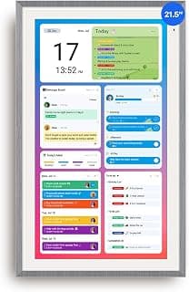 Apolosign 21.5-inch Digital Calendar, Smart Wall Planner with Calendar Sync, Chore Chart, Meal, Install Apps, Electronic Touchscreen Display for Family Schedules, Dual Mode, Wall Mount Included (Gray)