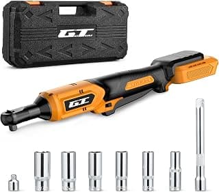 3/8" Cordless Ratchet Wrench for DEWALT 20V MAX Battery, 60Ft-Lbs Power Brushless Electric Ratchet Tool Kit Variable Speed with 8 Sockets, 1/4" Adapters, 6" Extension Bar & Tool Case (Tool ONLY)