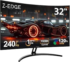 Z-Edge 32 inch Curved Computer Monitor,1080P, 240Hz/180Hz PC Screen | UG32P 1500R Curved Gaming Monitor, 1ms, FreeSync, Low Blue Light, 1X DP & 1X HDMI, Metal Stand, for Office & Gaming