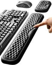 Vaydeer Wrist Rest for Keyboard and Mouse, Computer Ergonomic Wrist Support Pad, Soft Memory Foam Arm Cushion for Desk, Palm Hand Office Laptop Typing