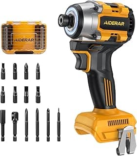 Cordless 1/4-inch Impact Driver for DeWalt 20V Battery(Bare Tool) | Impact Driver with Brushless Motor,2390in-lbs max Torque,3300RPM,4-Speed Trigger Control,LED light,S2 Steel Bits for DIY