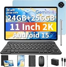 Android 15 Tablet with Keyboard - 11 inch Tablet with 24GB+256GB+2TB Expand