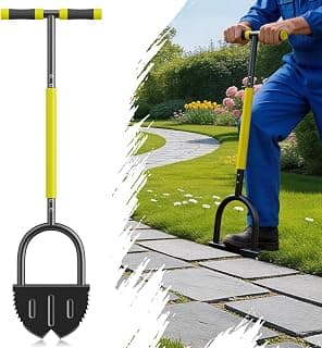 Half Moon Edger Lawn Tool with Double-V Saw-Tooth Blade & Rubber T-Grip,41"