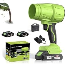 Leaf Blower 2x6.0Ah Battery & Charger,Electric Cordless Leaf Blower (Green)