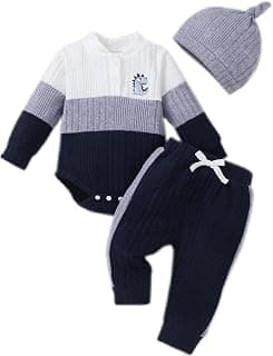 NZRVAWS Baby Boy Clothes Newborn Infant Outfits Fall Winter Toddler Romper Pants Set Clothing 0 3 6 9 12 18 Months