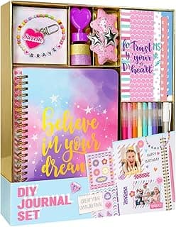 Nollh DIY Journal Kit for Girls - 200+PCS Teen Tween Girl Gifts Trendy Stuff, Stocking Stuffers, Scrapbook Supplies Stationery Set, Art Crafts Kit - Ideal Gifts for 8 9 10 11 12 13 14 Year Old Girl