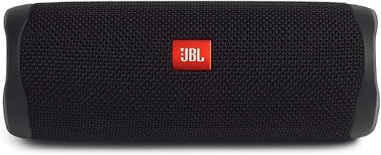 JBL FLIP 5, Waterproof Portable Bluetooth Speaker, Black, Small | Sounds better than ever, Bring the party anywhere, Make a splash with IPX7 waterproof design, A rainbow of colours