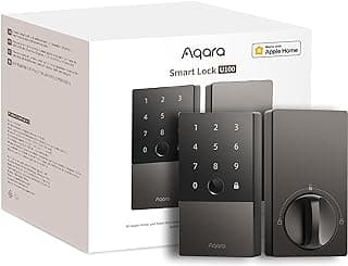 Aqara Smart Lock U100, Apple Home Key, Fingerprint Deadbolt, Gray | Matter Over Thread, Keyless Entry Door Lock, Touchscreen Keypad, IP65 Weatherproof, Supports Apple HomeKit, Alexa, Google