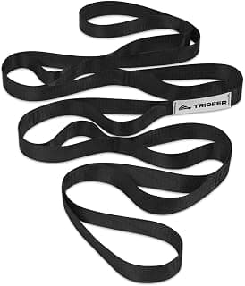 Trideer Non-Elastic Stretching Strap with Loops for Physical Therapy & Rehab, Knee Hip Leg ROM Post-Surgery, Yoga Strap for Stretching, Leg Lifter Strap Mobility Aid, Hamstring Calf Back