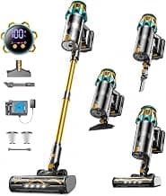 Cordless Vacuum Cleaner, 600W/58KPa/60Mins Self-Standing Stick Vacuum | Anti-Tangle, 1.8L Dust Cup, Locks Dust Away, Multi-Surface Cleaning, LED Display, Wall Charger, Lightweight