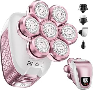 Electric Razors for Women Legs: 5-in-1 Electric Shaver with 7D Head - IPX6 Waterproof Wet Dry Hair Remover with LED Display & Travel Lock for Face Bikini