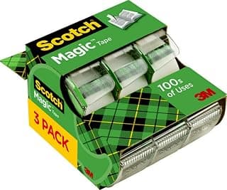 Scotch Magic Tape, 3 Dispensered Rolls, 3/4 x 300 Inches, Clear