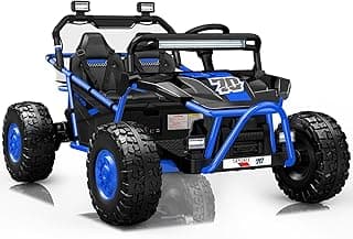 First Ride On 36V Kids Ride On UTV, 2-Seater 400W Electric Car for Kids 6+, 5-8 MPH Speed, 14" EVA Wheels, Metal Frame, Bluetooth Music, Rear Metal Suspension Off-Road Vehicle (Cobalt Blue)