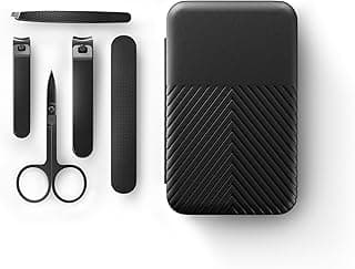 MANSCAPED® Shears 3.0, 5-Piece Precision Men’s Nail Grooming Travel Kit | Stainless Steel Manicure Set with Fingernail & Toenail Clippers, Nail File, Slant Tip Tweezers, Cuticle Scissors, Travel Case
