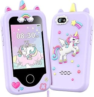 Kids Smart Phone for Girls, Christmas Birthday Gifts for Girls Age 3-10 | Kids Toys Cell Phone, 2.8" Touchscreen Toddler Learning Play Toy Phone with Dual Camera, Game, Music Player, 8GB Card, Purple