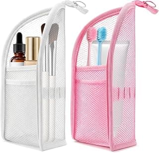 Standing Toiletry Bag, Waterproof Foldable Travel Makeup Bag, 2 Pack