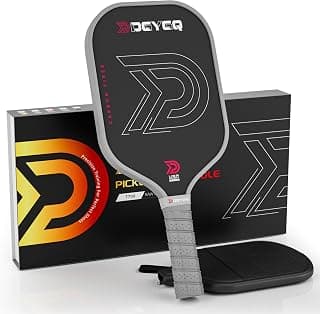 Pickleball Paddles - Professional Carbon Fiber Paddle with Honeycomb Core Pickleball Rackets - Lightweight Precision & Enhanced Shock Absorption for High Spin & Powerful Shots (Grey)
