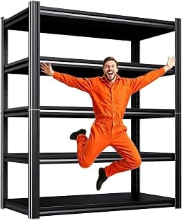 72''H 35''W Storage Shelves Garage Shelving,Adjustable Garage Shelves,Heavy Duty Metal Shelving, 5 Tier Utility Steel Shelf, Shelving Units and Storage Rack fo Kitchen Pantry Laundry