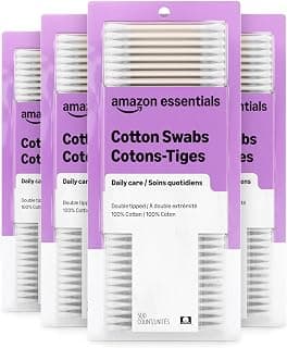 Amazon Essentials Cotton Swabs, 2000 Count (4 Packs of 500) (Previously Amazon Basics)