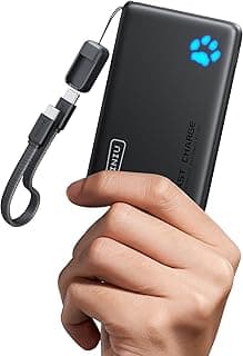 INIU 10000mAh 45W Fast Charging Portable Charger, Smaller Travel Power Bank | Flight-Safe, Detachable USB C Cable, Travel Essential, External Battery Phone Pack for iPhone 17 Samsung S26 iPad etc