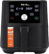 Instant Pot Vortex XL 6 Qt 4-in-1 Air Fryer, Black | airfryer, 6 quart, crisp, roast, reheat, bake, app with guided recipes, family size, dishwasher safe