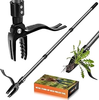 GOXAWEE Stand Up Weed Puller Tool with 45″ Long Handle, Manual Weeder Tool
