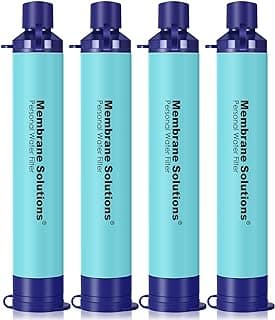 Membrane Solutions Straw Water Filter S1, NSF/ANSI 42&372&401 certificated, Survival Filtration Portable Gear, Emergency Preparedness, Supply for Drinking Hiking Camping Team Family Outing