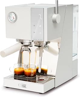 Gevi 20 Bar Espresso Machine with Professional 58mm Portafilter,White | Automatic Milk Frother,Smart OPV Pressure Control,LED Display,2.3LRemovableTank,Stainless Steel