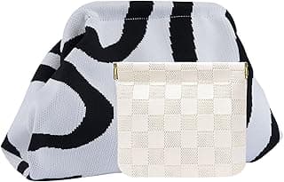 Clutch Purses for Women,Woven Crochet Bag&Cosmetic Bag Dumpling Striped Cloud Purse Evening Handbag Summer Beach