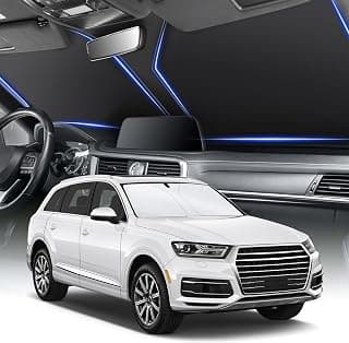 SINGARO 300T Universal Car Windshield Sun Shade, Foldable Reflective for Windshield & Window Shades with Overlapping Design, Car Interior Accessories (58" L x 32" W)