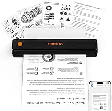 Rongta Thermal Portable Printers Wireless for Travel, Bluetooth Mobile Printer, Inkless Printer for School/Office/Home Use, Compatible with Android,iOS & Laptop (Black)
