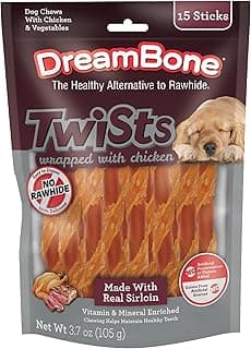 DreamBone Twist Stick Sirloin Rawhide-Free Dog Treats, 15 Count