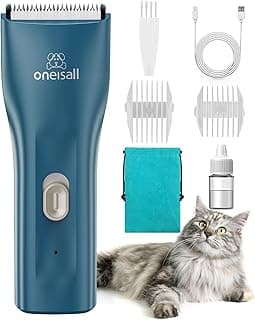 oneisall Pet Clippers for Cat Matted Hair, Quiet Pet Shaver for Cats | Waterproof Cordless Cat Clippers for Matted Long Hair with Storage Bag,Lightweight and Easy to Use for Cat, Pet, Small Dog