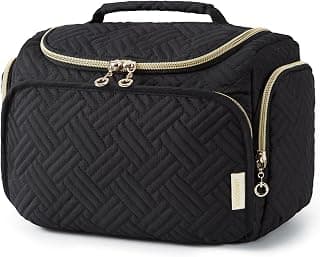 BAGSMART Travel Toiletry Bag for Women, Cosmetic Bag Makeup Bag Organizer with Handle, Travel Bag for Toiletries, Travel Accessories, Full Sized Container