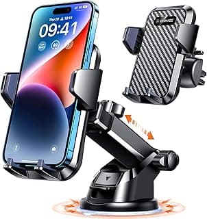 VANMASS【85+LBS Strongest Suction & Military-Grade Ultimate Car Phone Mount | 【Patent & Safety Certs】 Cell Phone Holder for Dash Windshield Vent for iPhone 17 Pro Max Automobile Interior Sets, Ink Black