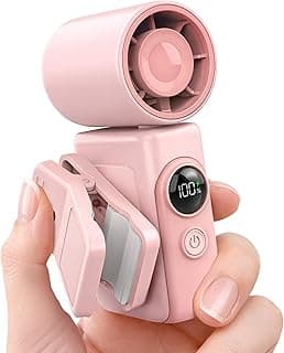 Hotsales Clip-On Portable Fan for Strollers, Handheld Turbo Fan for Travel | Small But Mighty Mini Fan, Detachable 360° Rotating Clip, LED Display, Rechargeable, Summer Outings, Gifts For Women And Men