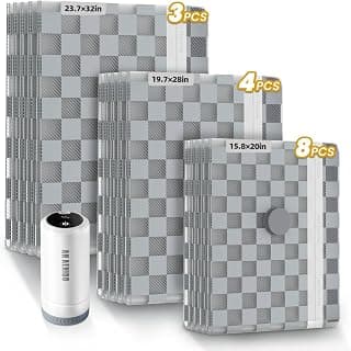 15 Pack Vacuum Storage Bags for Travel with Digital Display Air Pump,Carry-on Packing Bags for Luggage and Suitcase,Space Saver for Clothes
