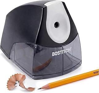 Bostitch Office Electric Pencil Sharpener for Classroom & Desk Use, Heavy-Duty Stall-Free Motor, High-Capacity Shavings Tray, Black
