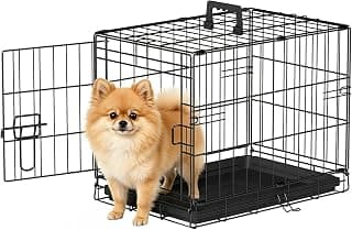 FDW | 18" Foldable Metal Dog Crate | Black | Cage for Small Dogs