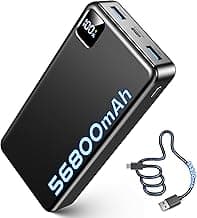 Portable Charger 56800mAh, 22.5W Fast Charging Power Bank with LED Display | Portable Phone Charger for Camping Travel Essential Compatible with iPhone 17/16/15/14/13 Series, Samsung, Google, iPad-Black