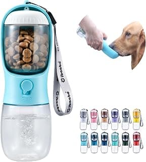 Cibaabo Dog Water Bottle Portable with Food Container & Filter for Travel | Feeding & Hydration | Travel Water Bowl | Portable Pet Dispenser | Dog Gifts | Puppy Essentials | for Hiking Camping Beach
