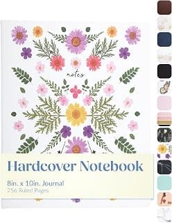 WORLD TRAVELER Large Lined Journal Notebook 256 Ruled White & Ivory Pages