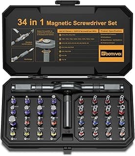 34 in 1 Magnetic Screwdriver Set, DIY Ratchet Screwdriver Set, Multi Bit Magnetic Drive Sets with Ratcheting Handle, Handy Repair Tool Kit for Electronics, Bike, Furniture, DIY, Computer