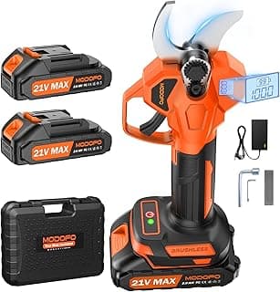 Electric Pruning Shears, Upgraded 2.1" Cutting Garden Shears with LCD Display, Brushless Motor Cordless Power Pruner with 2.0 Ah*2 Batteries for Garden Tree Pruner Branch