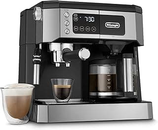 De'Longhi All-in-One Espresso & Coffee Maker, 10-Cup Pot, Milk Frother | #1 Worldwide Espresso Machine Maker, Dual Heating System, Milk Frother, 15-Bar Pressure