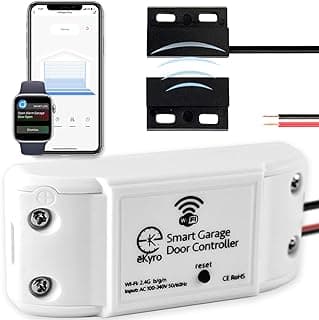 eKyro Smart Garage Door Opener - Universal WiFi Remote Controller Compatible with Alexa, Google Home, iPhone, Siri, Android, Door Left Open Alert, Door Security Systems, Updated Model